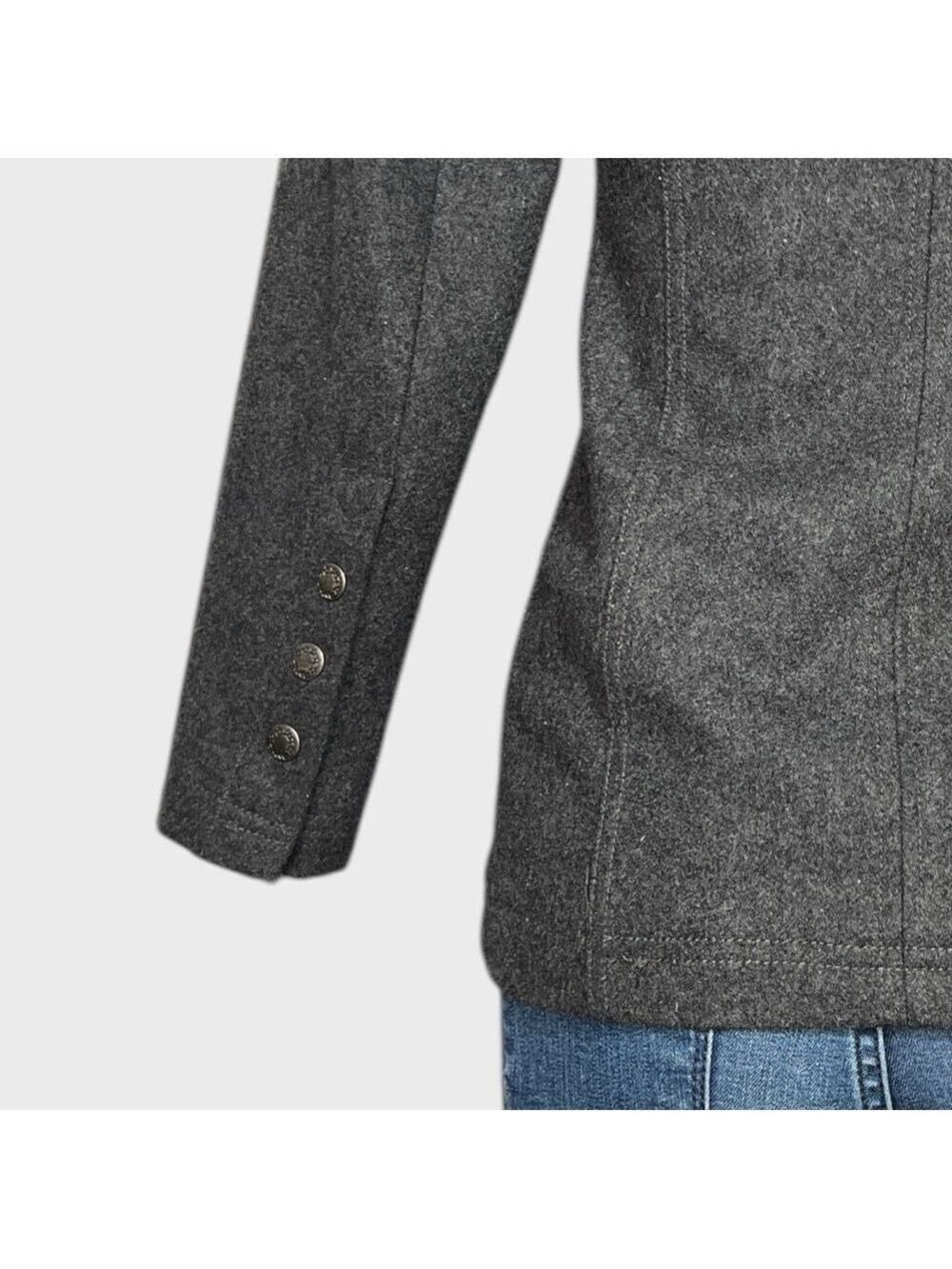 NEW Vans Womens XS PIKE Jacket Black Gray NWOT $128 Moto style Wool Punk Gothic - Picture 11 of 16